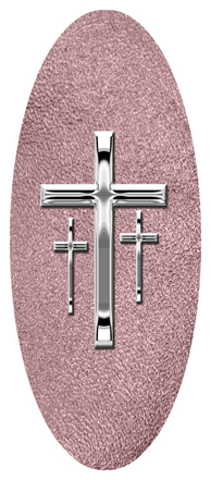 Silver 3 Crosses Shimmer Orchid